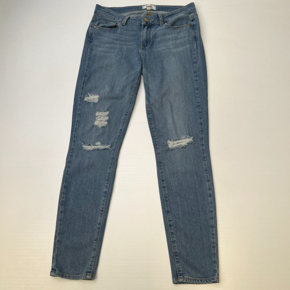 Paige Jean Women 29 Verdugo Ankle Mid Rise Zip 30x29 Denim Work Party Core No